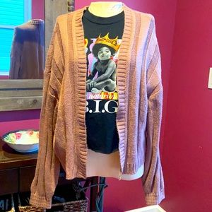 Cozy Mauve Wild Fable Open Front Granny Cardigan Large